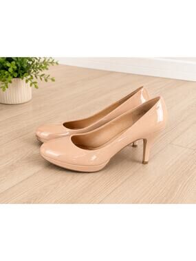 Madden Girl Nude Platform Heels Womens Size 10 Staple Faux Patent Leather